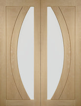 Salerno Internal Oak Rebated Door Pair with Clear Glass
